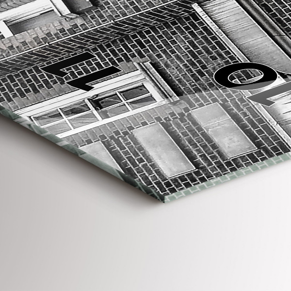 Ceas vertical de perete din sticlă Autobuz roșu cu etaj