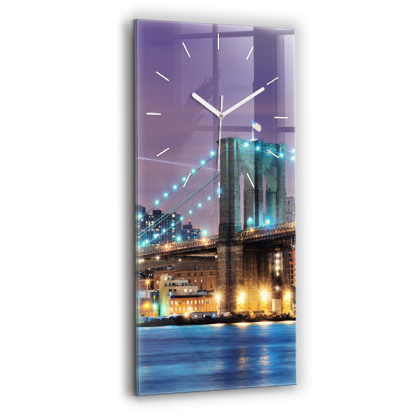 Ceas vertical de perete din sticlă Podul Brooklyn și East River