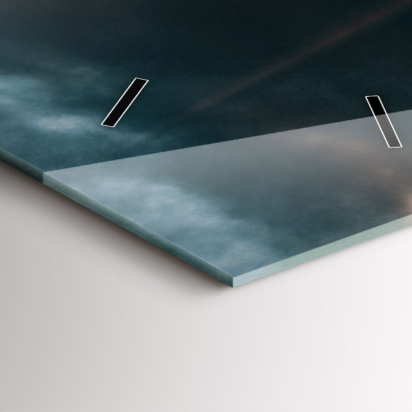 Ceas vertical de perete din sticlă Turnul Eiffel pe fundalul norilor