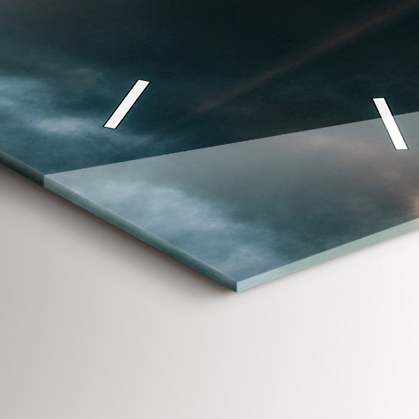 Ceas vertical de perete din sticlă Turnul Eiffel pe fundalul norilor