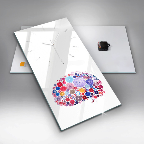 Ceas vertical de perete din sticlă Ilustrație abstractă colorată