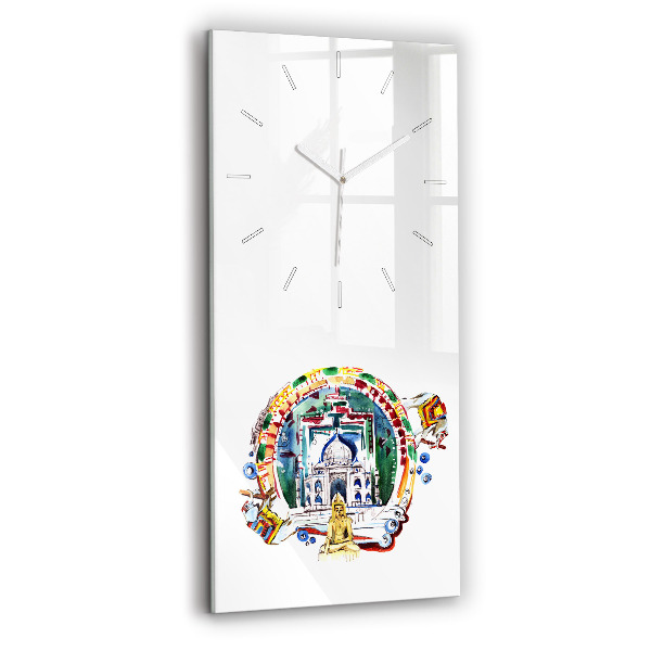 Ceas vertical de perete din sticlă Pictură lui Buddha în templu