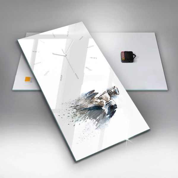 Ceas vertical de perete din sticlă Căpitan cu binoclu