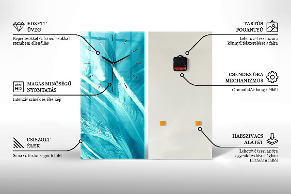 Ceas vertical de perete din sticlă Abstracția ochiului uman