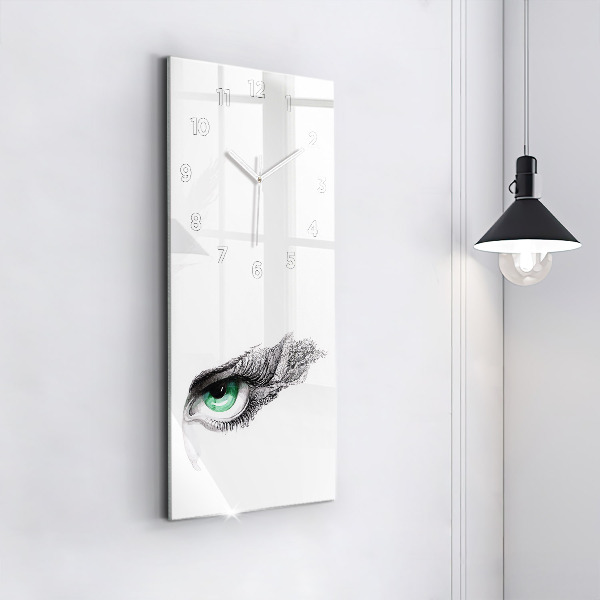 Ceas vertical de perete din sticlă Abstracția ochiului uman