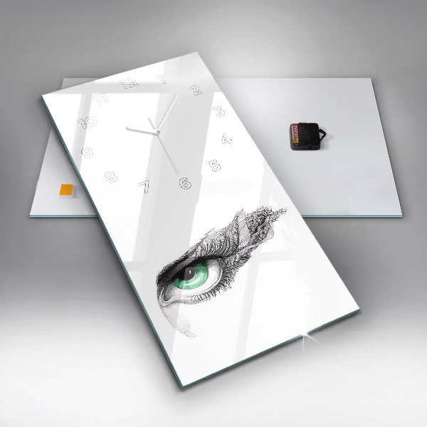 Ceas vertical de perete din sticlă Abstracția ochiului uman