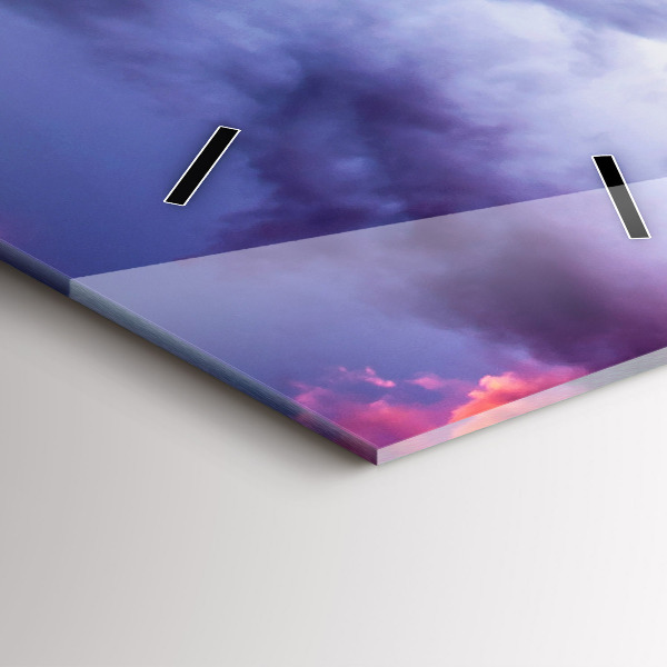 Ceas vertical de perete din sticlă Peisaj montan de iarnă