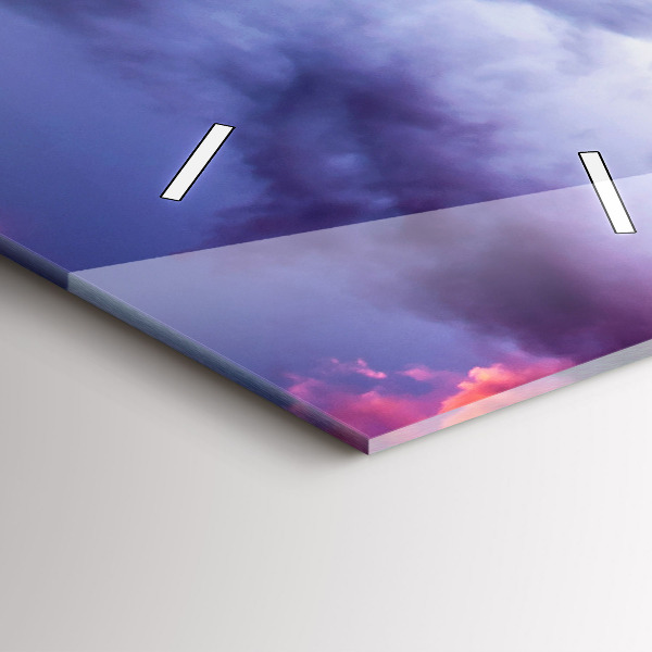 Ceas vertical de perete din sticlă Peisaj montan de iarnă