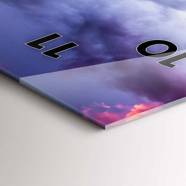 Ceas vertical de perete din sticlă Peisaj montan de iarnă