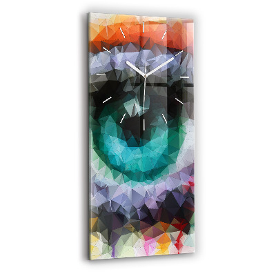 Ceas vertical de perete din sticlă Ochiul uman colorat