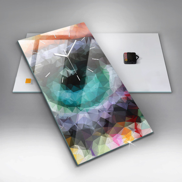 Ceas vertical de perete din sticlă Ochiul uman colorat