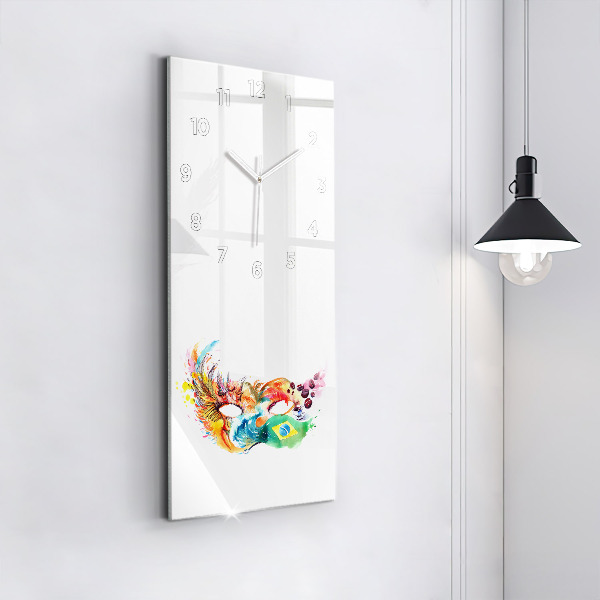 Ceas vertical de perete din sticlă Cultură - steag brazilian