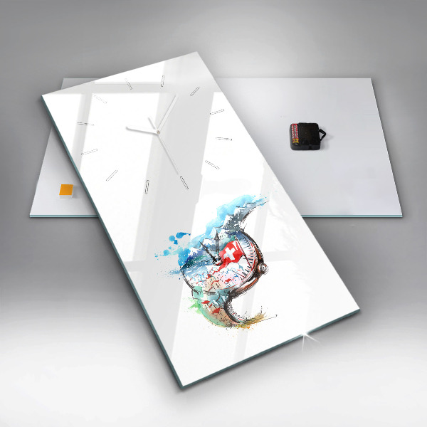 Ceas vertical de perete din sticlă Ceas elvețian