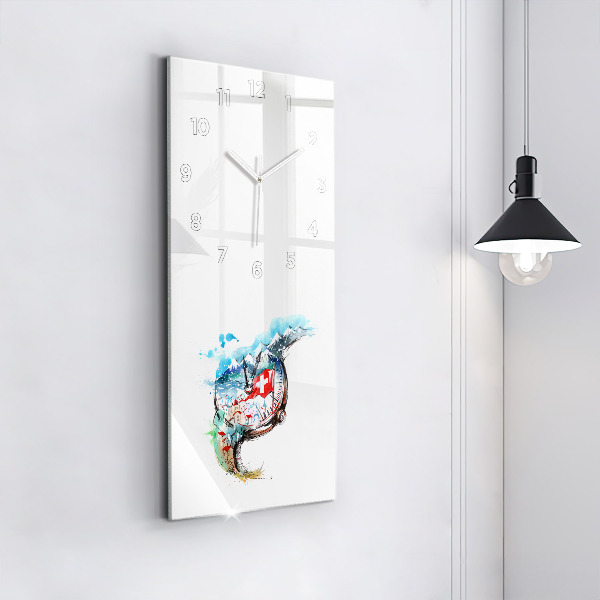 Ceas vertical de perete din sticlă Ceas elvețian