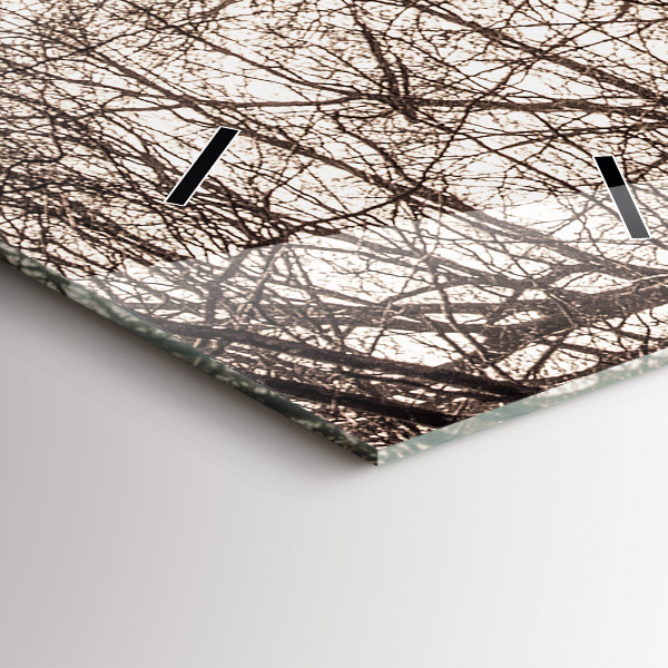 Ceas vertical de perete din sticlă Poteca în sepia