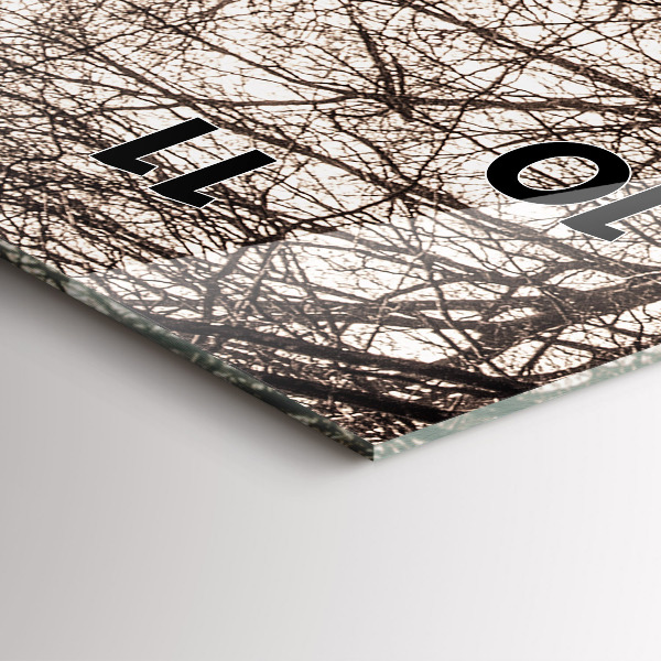 Ceas vertical de perete din sticlă Poteca în sepia