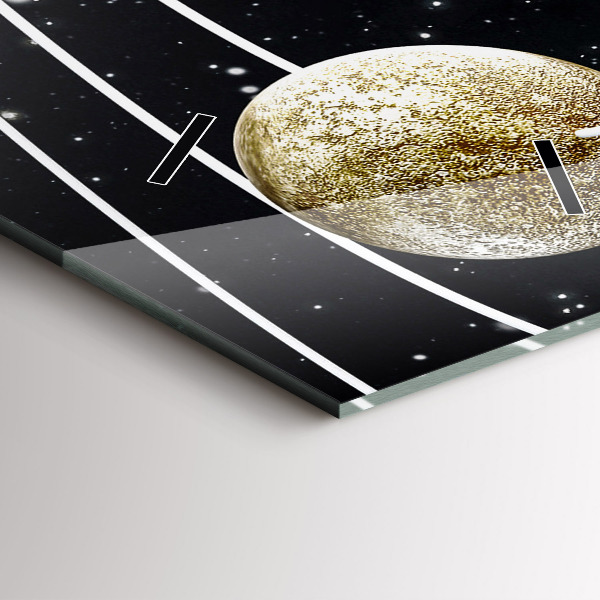 Ceas vertical de perete din sticlă Sistemul solar