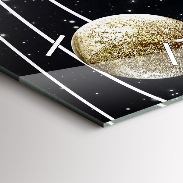 Ceas vertical de perete din sticlă Sistemul solar
