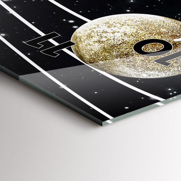 Ceas vertical de perete din sticlă Sistemul solar