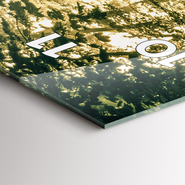 Ceas vertical de perete din sticlă Raze de soare din pădure