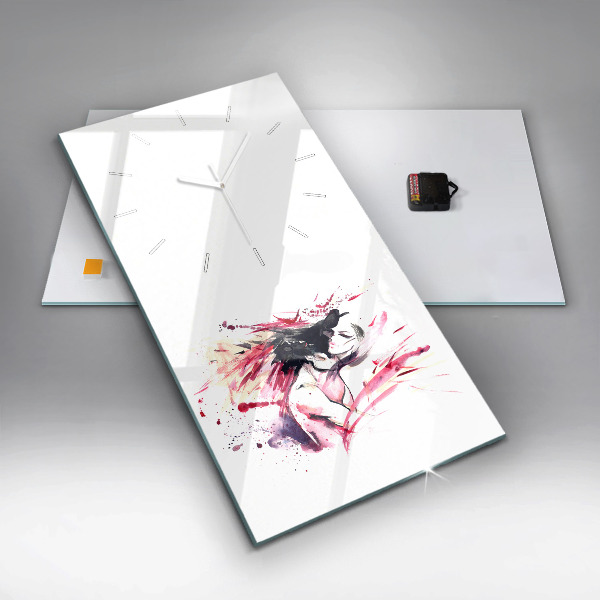 Ceas vertical de perete din sticlă Abstracția iubitorilor