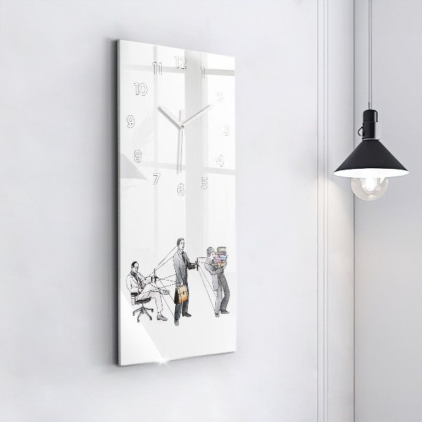 Ceas vertical de perete din sticlă Oameni păpuși