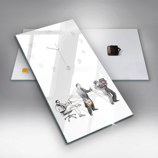 Ceas vertical de perete din sticlă Oameni păpuși