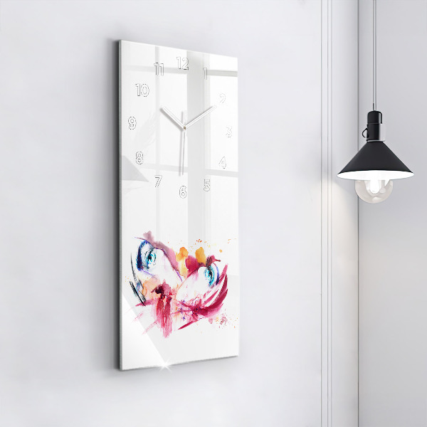 Ceas vertical de perete din sticlă Cuplu romantic