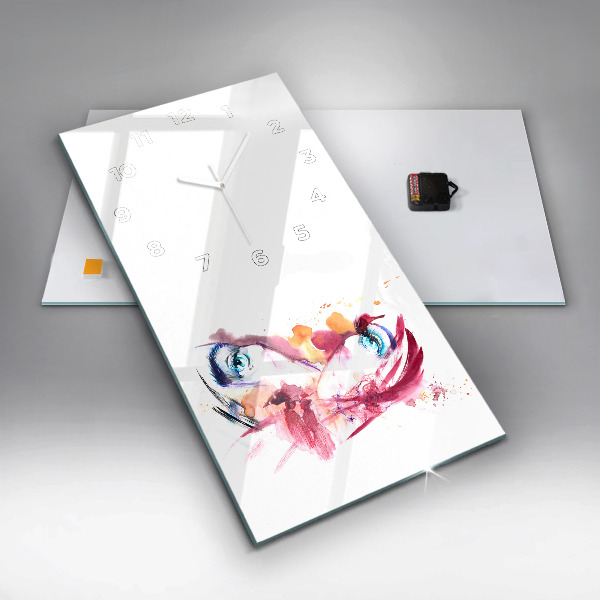 Ceas vertical de perete din sticlă Cuplu romantic