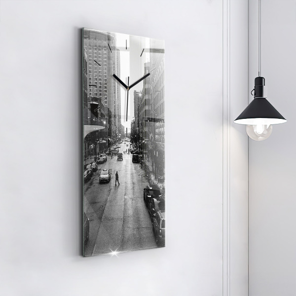 Ceas vertical de perete din sticlă Străzile orașului Chicago