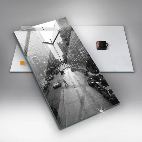 Ceas vertical de perete din sticlă Străzile orașului Chicago