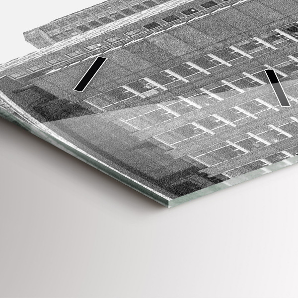 Ceas vertical de perete din sticlă Străzile orașului Chicago