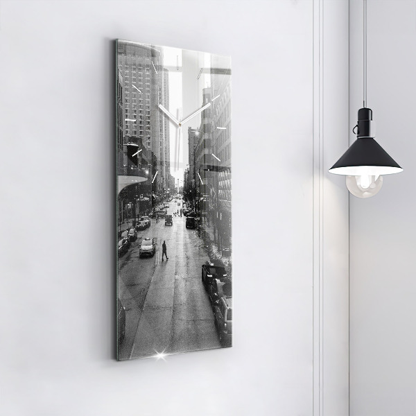 Ceas vertical de perete din sticlă Străzile orașului Chicago