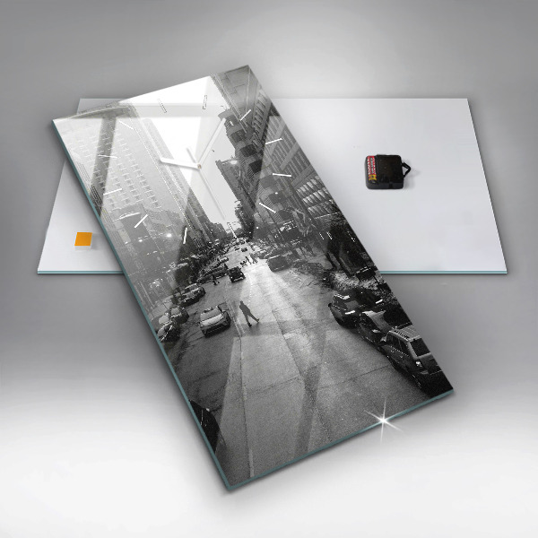 Ceas vertical de perete din sticlă Străzile orașului Chicago