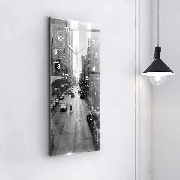Ceas vertical de perete din sticlă Străzile orașului Chicago