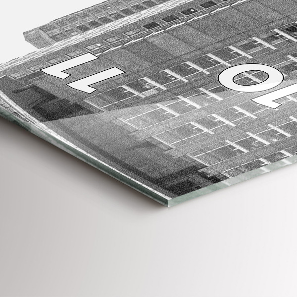 Ceas vertical de perete din sticlă Străzile orașului Chicago