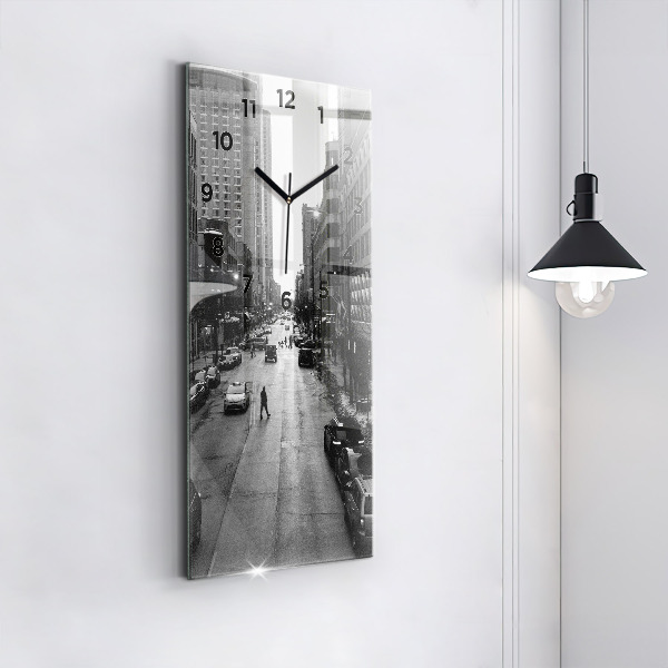 Ceas vertical de perete din sticlă Străzile orașului Chicago