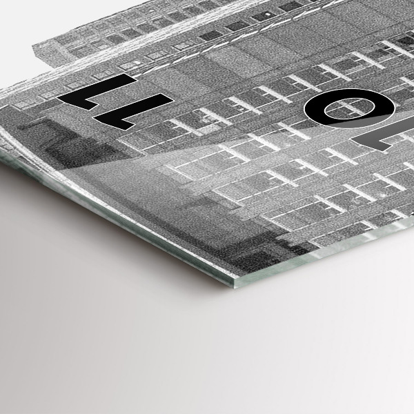 Ceas vertical de perete din sticlă Străzile orașului Chicago