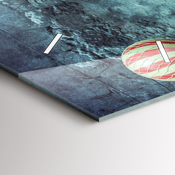 Ceas vertical de perete din sticlă Baloane pictate