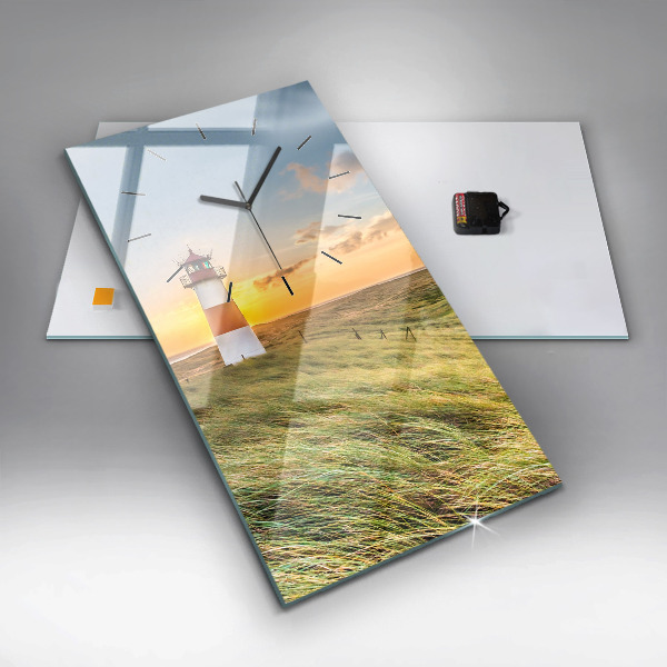 Ceas vertical de perete din sticlă Far