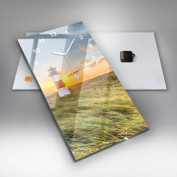 Ceas vertical de perete din sticlă Far