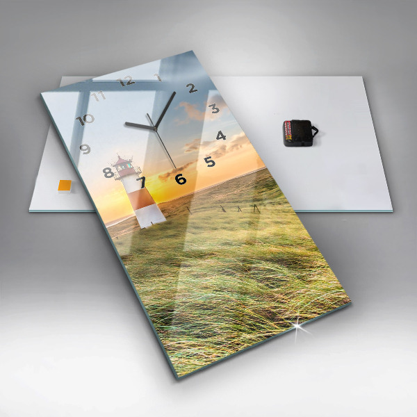 Ceas vertical de perete din sticlă Far