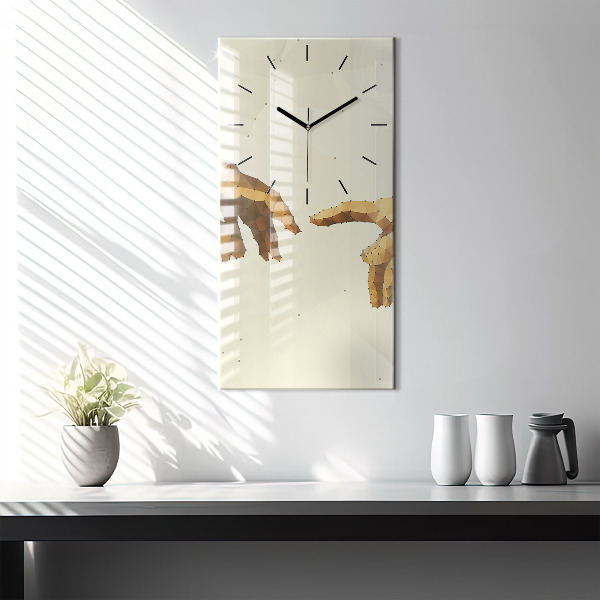 Ceas vertical de perete din sticlă Crearea lui Adam