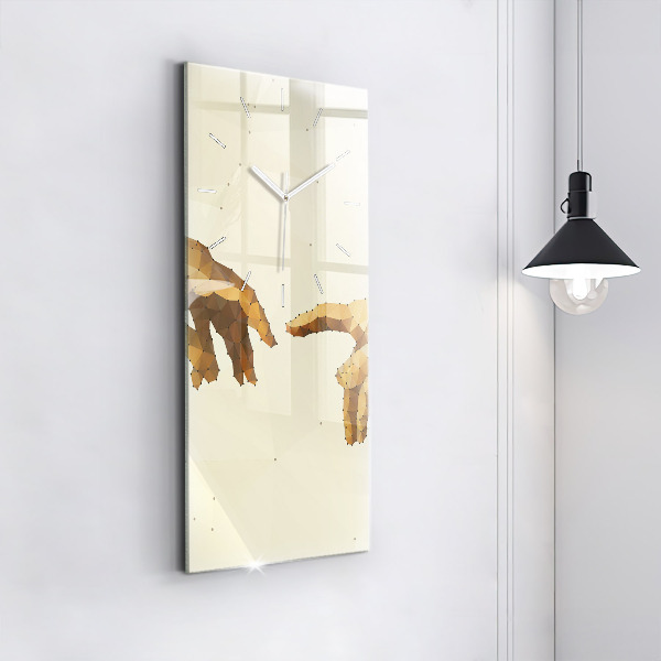 Ceas vertical de perete din sticlă Crearea lui Adam