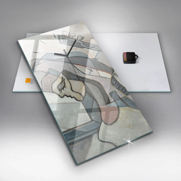 Ceas vertical de perete din sticlă Pictura abstractă