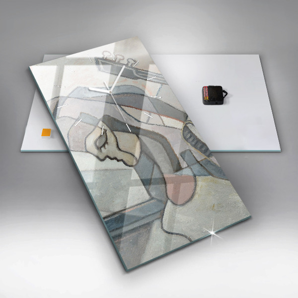 Ceas vertical de perete din sticlă Pictura abstractă