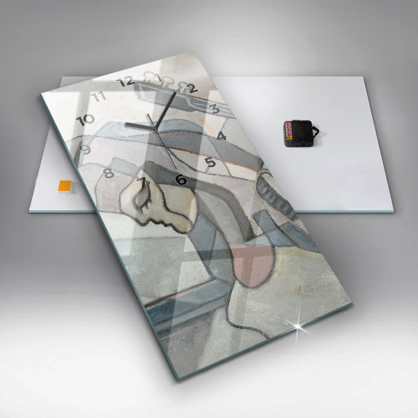 Ceas vertical de perete din sticlă Pictura abstractă