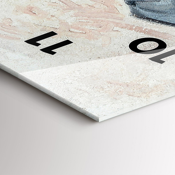 Ceas vertical de perete din sticlă Pictura abstractă