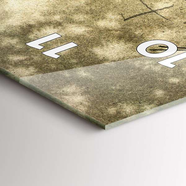 Ceas vertical de perete din sticlă Parc și copaci în sepia