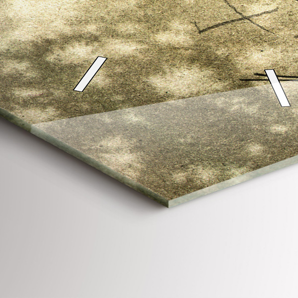 Ceas vertical de perete din sticlă Parc și copaci în sepia